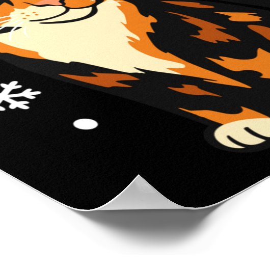 Holiday Kitten Cute Christmas Cat Design Uni Long  Poster (Ecke)