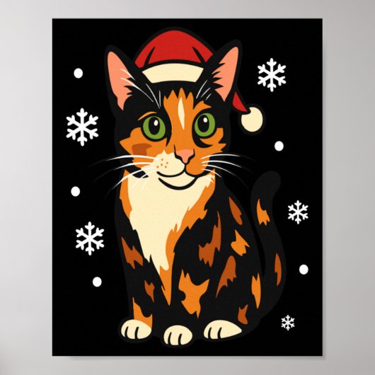 Holiday Kitten Cute Christmas Cat Design Uni Long  Poster (Vorne)