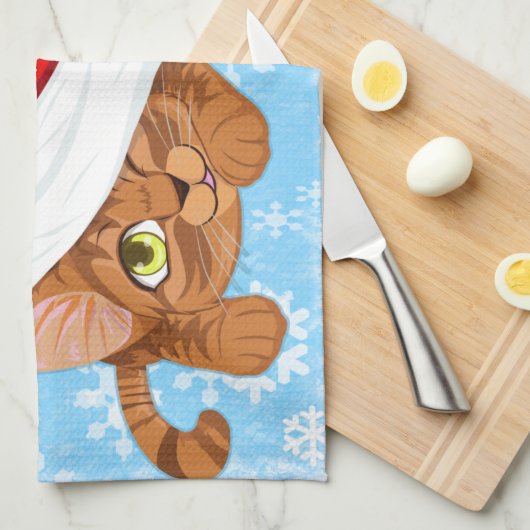 Holiday Kitten Geschirrtuch (Viertel Falte)