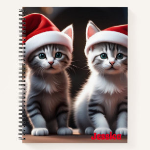 Holiday Kitten Spiral Notebook Notizblock