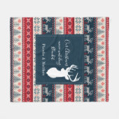 Holiday Knittern Muster Weihnachten Personalisiert Fleecedecke (Vorderseite (Horizontal))