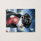 Holiday Labrador Retriever Festivals Weihnachtshun Puzzle (Horizontal)