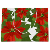 Holiday Large Gift Bag-Poinsettias Große Geschenktüte (Vorderseite)