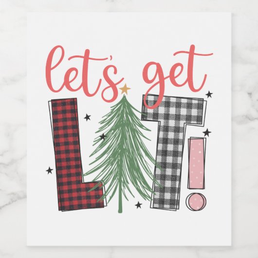 Holiday Lass's Get Lit Fun Albern Weinetikett (Einzelnes Label)