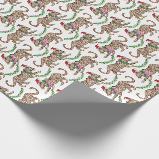 Holiday Leopard Parade Geschenkpapier (Ecke)