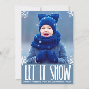 Holiday Let it Snow Blue Snowflake Weihnachten Fot