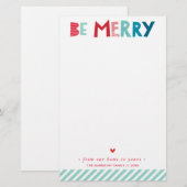 HOLIDAY LETTER Moderner Spaß sei fröhliche Typogra Briefpapier (Vorne/Hinten)