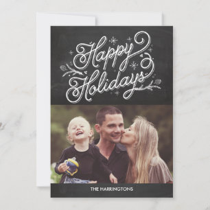 Holiday Lettering Holiday Cards - Happy Holidays Feiertagskarte
