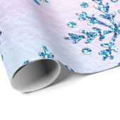Holiday LG Ice Blu Schneeflocken Imitat Geschenkpapier (Rolleneckpunkt)