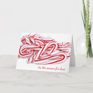 Holiday Liebe Candy Cane Herz Feiertagskarte