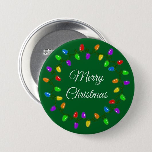 Holiday Lightbulb Wreath Button (Vorne & Hinten)