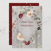 Holiday Lights Mason Jar Floral Brautparty Einladung (Vorne/Hinten)