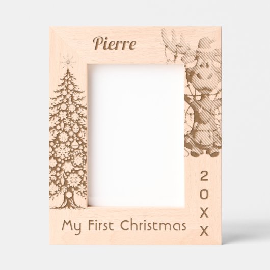 Holiday Lights Moose Geätzte Rahmen (Vorderseite)