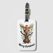 Holiday Lights Moose Gepäckanhänger (Vorderseite Vertikal)