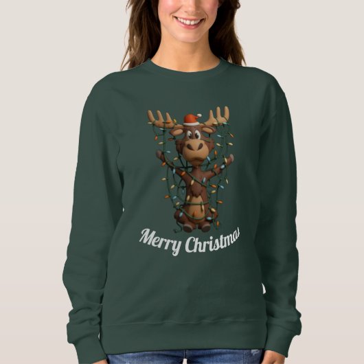 Holiday Lights Moose Sweatshirt (Vorderseite)