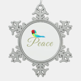 Holiday Little Bird  Messenger of Peace Schneeflocken Zinn-Ornament