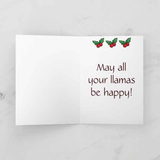 Holiday Llama Elf Feiertagskarte (Innenseite)