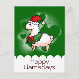Holiday Llama Elf Feiertagspostkarte