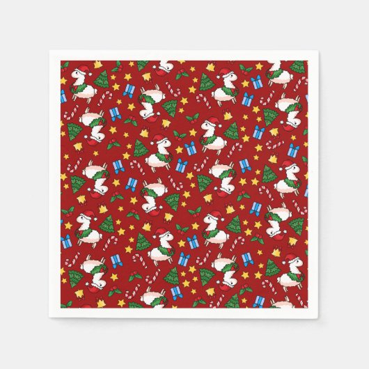 Holiday Llama Madness Serviette (Vorderseite)