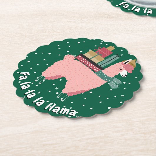 Holiday Llama Untersetzer - Fa la la llama (angewinkelt)