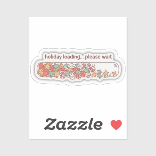 Holiday Loading Progress Bar Cute Christmas Vinyl Aufkleber (Blatt)