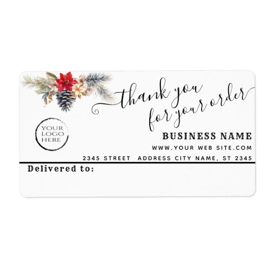 Holiday Logo bedanken sich bei Ihrem E-Mail-Label (Vorne)