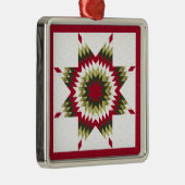 Holiday Lone Star Quilt Design Ornament Aus Metall (Rechts)