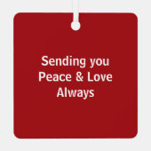 Holiday Love and Peace Cute Dog Photo with Dad Ornament Aus Metall (Rückseite)