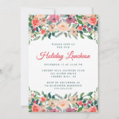 Holiday Luncheon Floral Watercolor Einladung (Vorderseite)