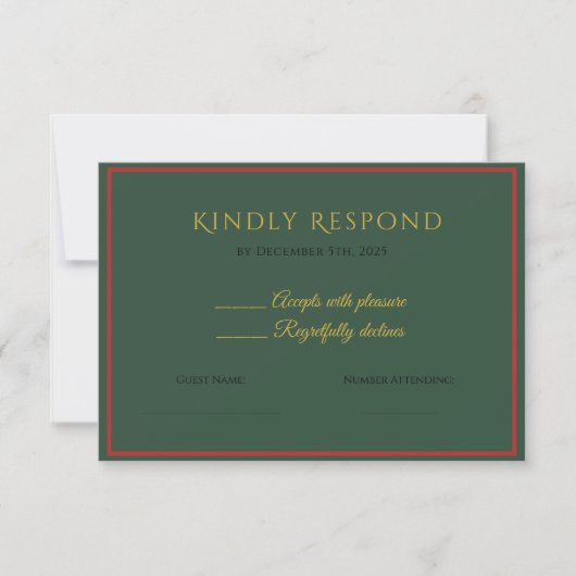 Holiday Luxe Elegant RSVP Card for Business (Vorderseite)