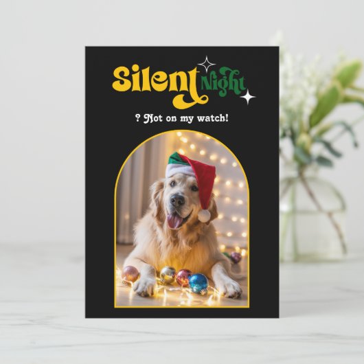Holiday Luxe Funny Retro Pet Hund Weihnachten Foto (Stehend Vorderseite)