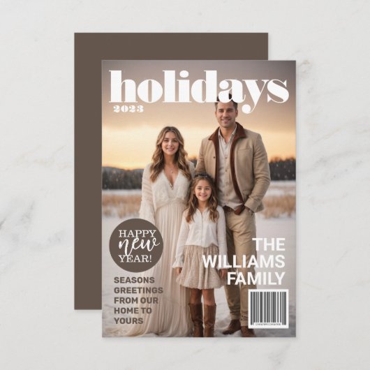 Holiday Magazine Themed Christmas Card Einladung (Vorne/Hinten)