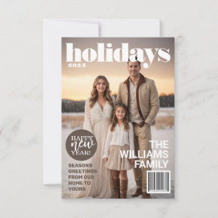 Holiday Magazine Themed Christmas Card Einladung