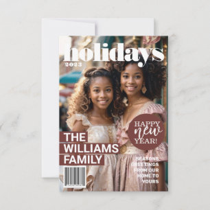 Holiday Magazine Themed Christmas Card Einladung