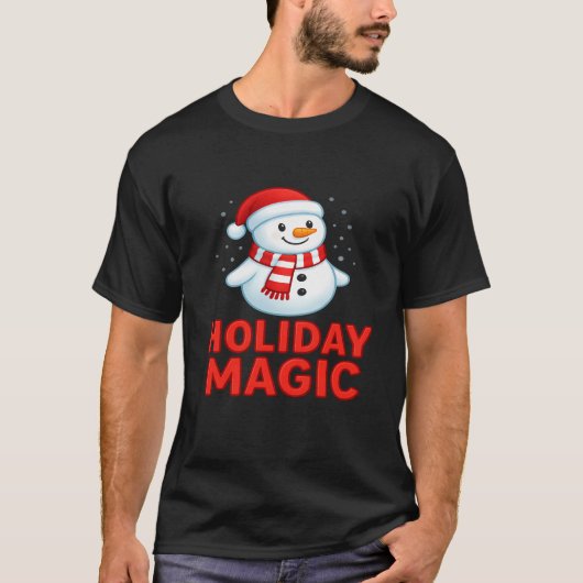 Holiday Magic Snowman Christmas Gift Tee (Vorderseite)