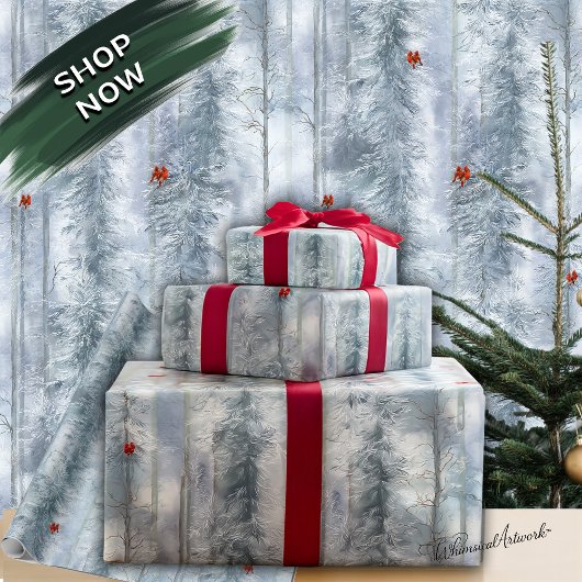 Holiday Magic Snowy Winter Forest Geschenkpapier