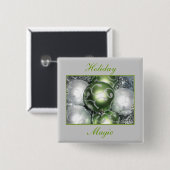 'Holiday Magic' Square Button (Vorne & Hinten)