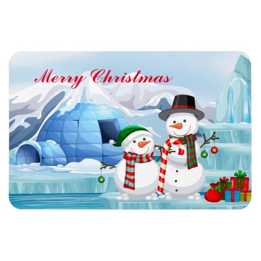 Holiday Magnet-Snowmen Magnet (Horizontal)
