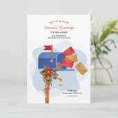 Holiday Mailbox Moved Grußkarte Feiertagskarte (Stehend Vorderseite)