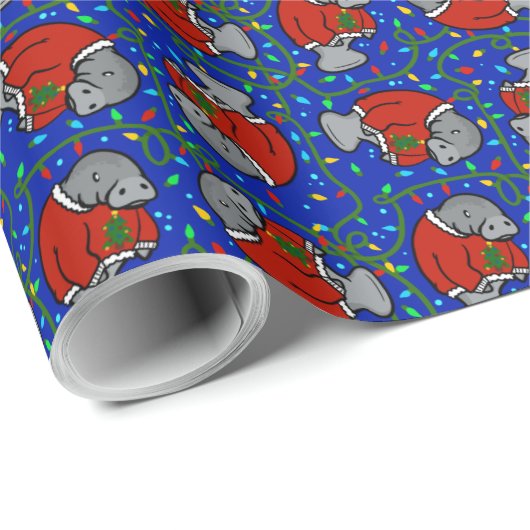 Holiday Manatees Geschenkpapier (Rolleneckpunkt)