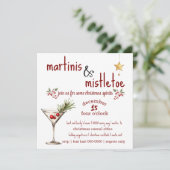 Holiday Martini und Mistletoe Party Einladung (Stehend Vorderseite)
