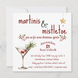 Holiday Martini und Mistletoe Party Einladung