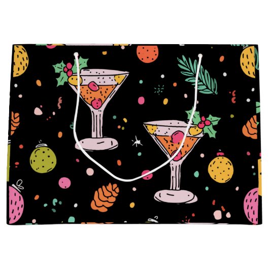 Holiday Martinis Retro mit hellen abstrakten Desig Große Geschenktüte (Vorderseite)