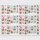 Holiday Medical with Stethoscope Christmas Nurse Geschenkpapier (Flach)