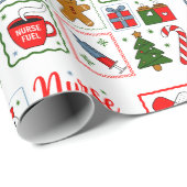 Holiday Medical with Stethoscope Christmas Nurse Geschenkpapier (Rolleneckpunkt)