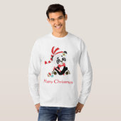 Holiday Merry Christmas Panda T-Shirt (Vorne ganz)
