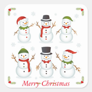 Holiday Merry Snowmen Stickers