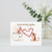 Holiday Mice Feiertagspostkarte (Stehend Vorderseite)