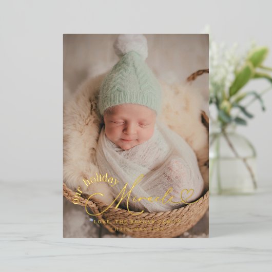 Holiday Miracle Elegante Script Ankündigung zur Ge (Stehend vorne)