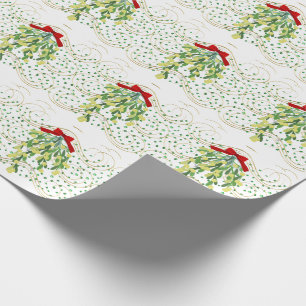 Holiday Mistletoe and Green Stones Geschenkpapier